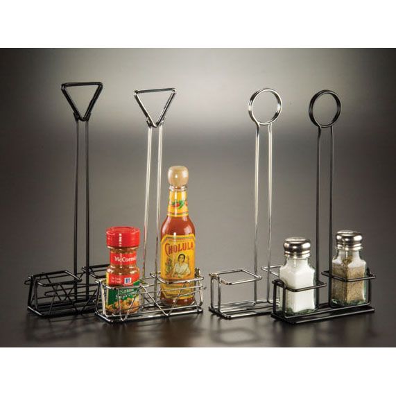 American Metalcraft Chrome Round Top Salt & Pepper Shaker Caddy