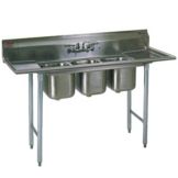 Eagle Foodservice S/S Deep Drawn 3-Comp. Sink w/ 18" Drain Boards