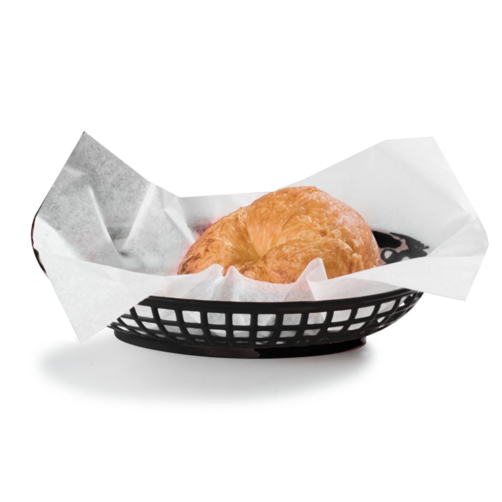Carlisle&reg; 9-1/4" x 6" Black Polyethylene Oval Basket