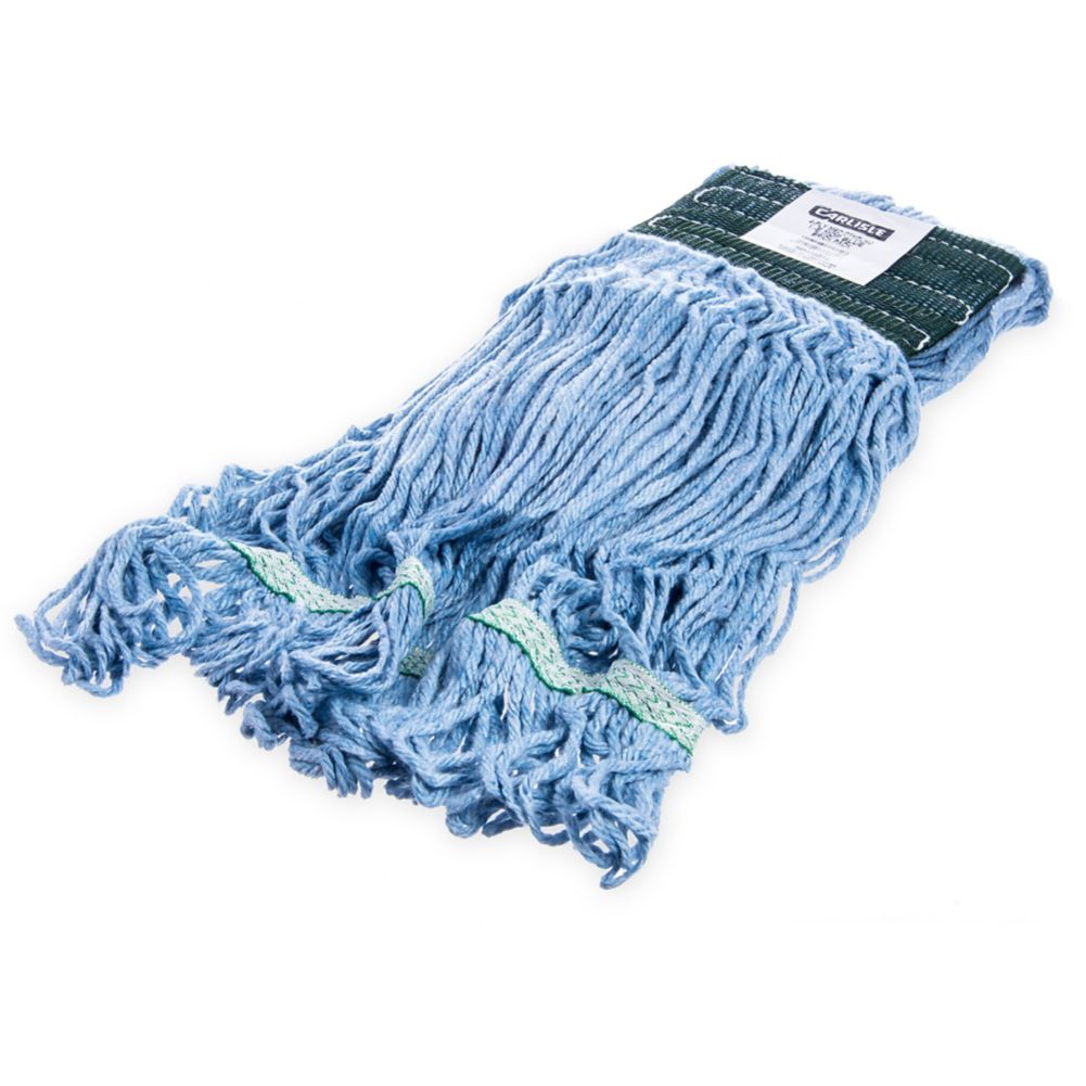 Carlisle Flo-Pac&reg; Blue Medium Loop-End Mop with Green Band