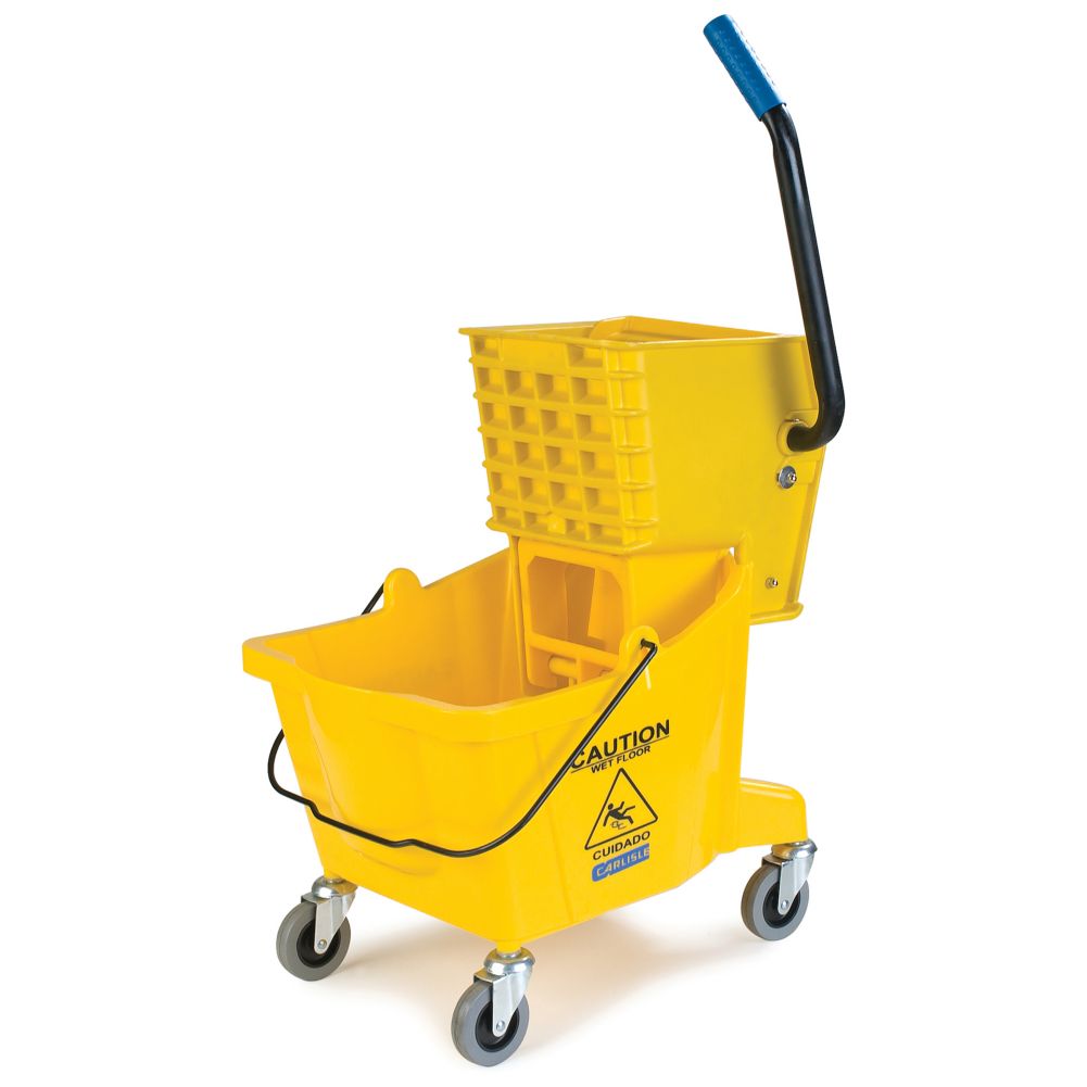 Carlisle Flo-Pac&reg; Yellow 26 Qt Mop Wringer / Bucket Combo