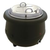Update International Black 10.5 Qt Electric Soup Kettle with Ladle
