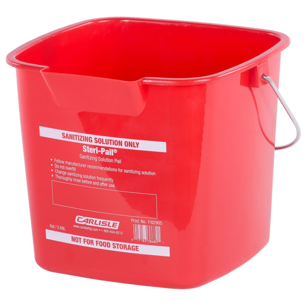 Carlisle&reg; 6 Qt. Red Square Steri Pail&reg;