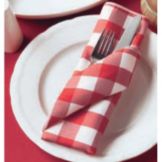 Snap Drape Red / White Visa Checkpoint Plain 20 x 20" Napkin