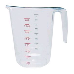 Update International Clear Polycarbonate 4 Qt Dry Measuring Cup