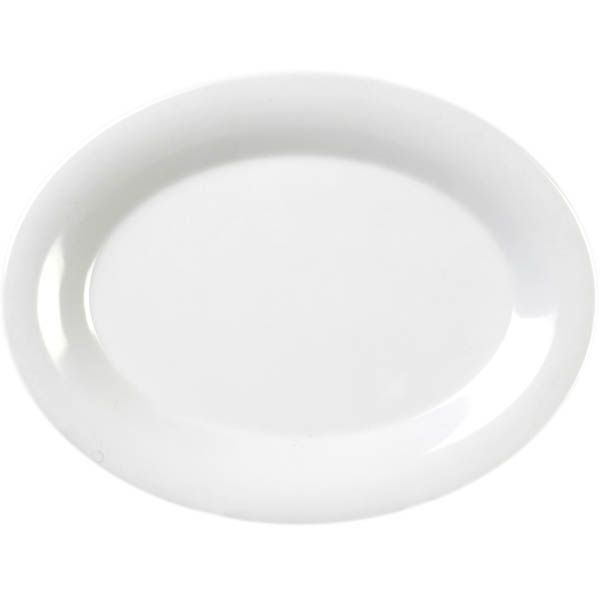 Thunder Group White 12 x 9" Melamine Oval Platter