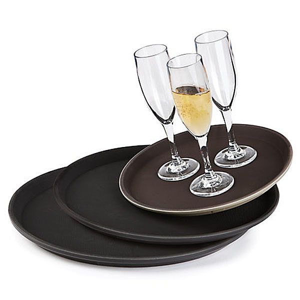 G.E.T.&reg; 16" Round Brown Serving Tray