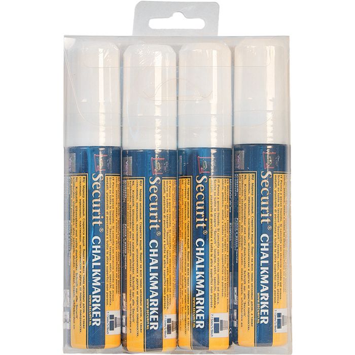 American Metalcraft 4 Pack Large Tip White Chalk Marker Set