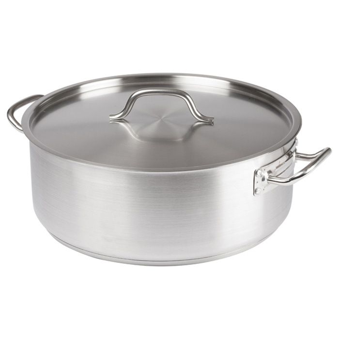Winco 20 Qt. S/S Brazier Pan w/ Cover
