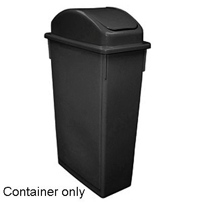 Update International 23 Gallon Black "Space Saver" Trash Can
