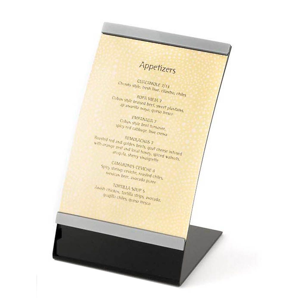 Tablecraft Curved Acrylic 5-1/2" x 8-1/2" Menu Holder