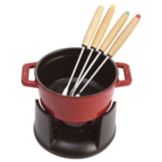 Staub .25 Qt. Cherry Red Mini Chocolate Fondue Set
