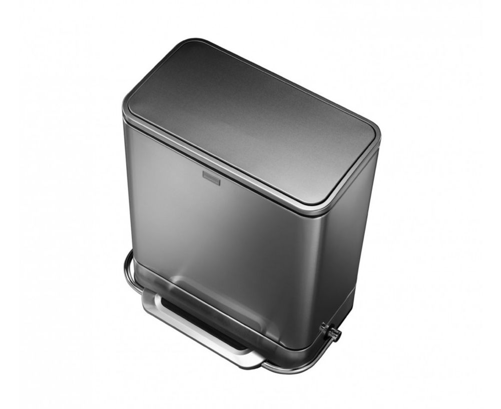 simplehuman&reg; Brushed S/S Step-On 55 L / 14.5 Gal Trash Container