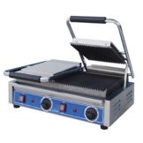 Globe Double Bistro Series Panini Grill with Grooved Plates