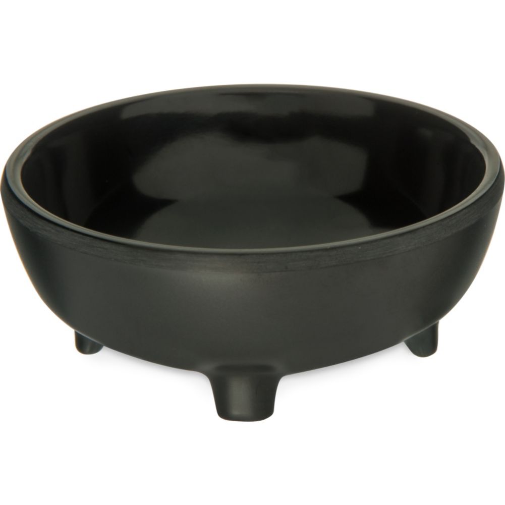 Carlisle&reg; 3 Oz. Black Melamine Molcajete Ramekin