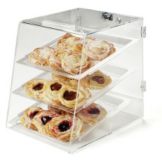 Carlisle&reg; Clear Three Tray Self-Serve Display Case