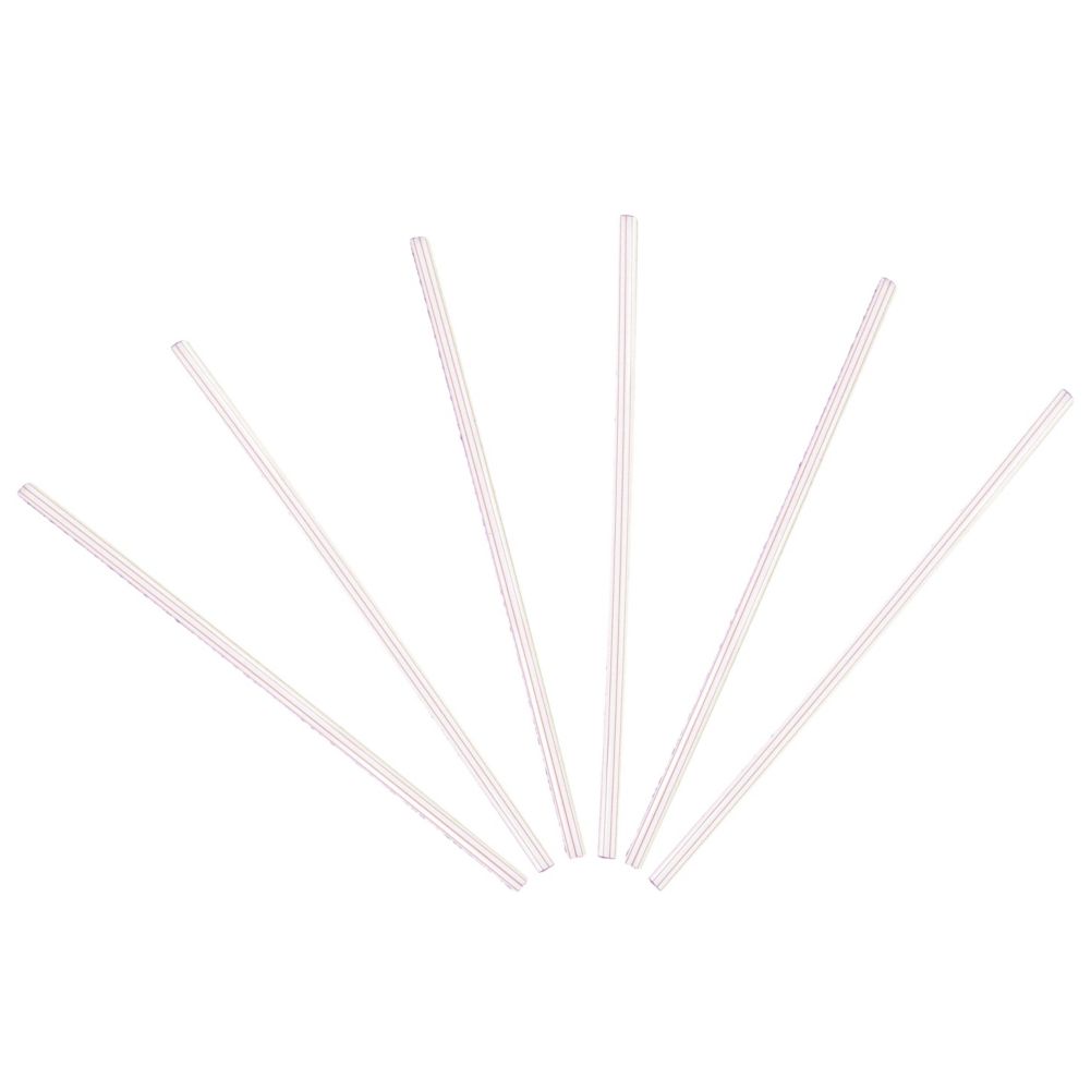 Wow Plastic 5 mm Dia. 7-3/4" Jumbo Red Stripe Bar Straw