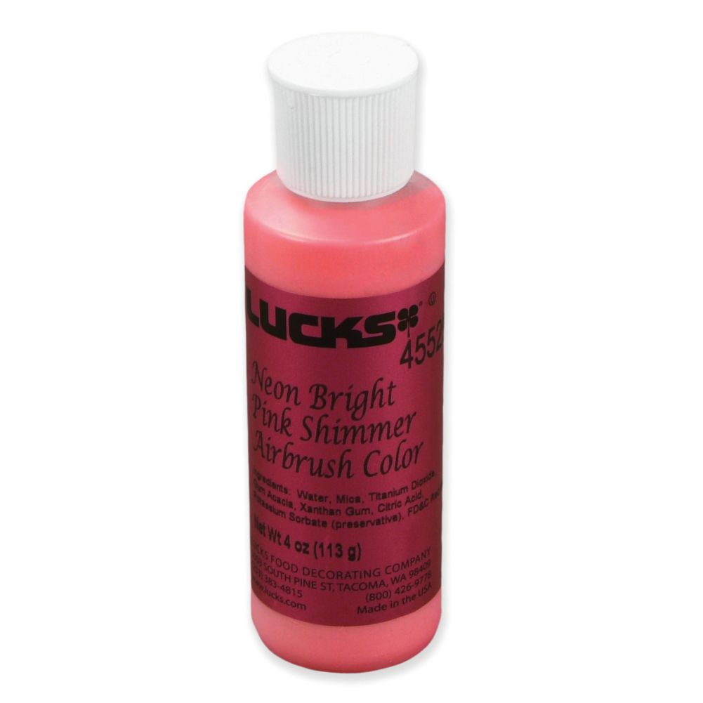 Lucks&trade; Neon Bright Pink Shimmer Airbrush Color