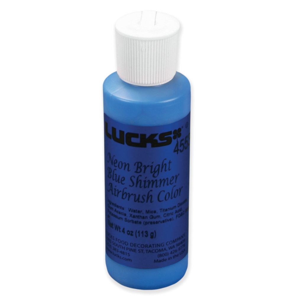 Lucks&trade; Neon Bright Blue Shimmer Airbrush Color