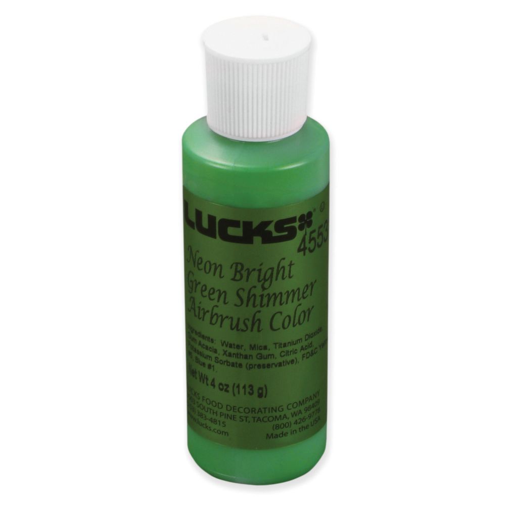 Lucks&trade; Neon Bright Green Shimmer Airbrush Color