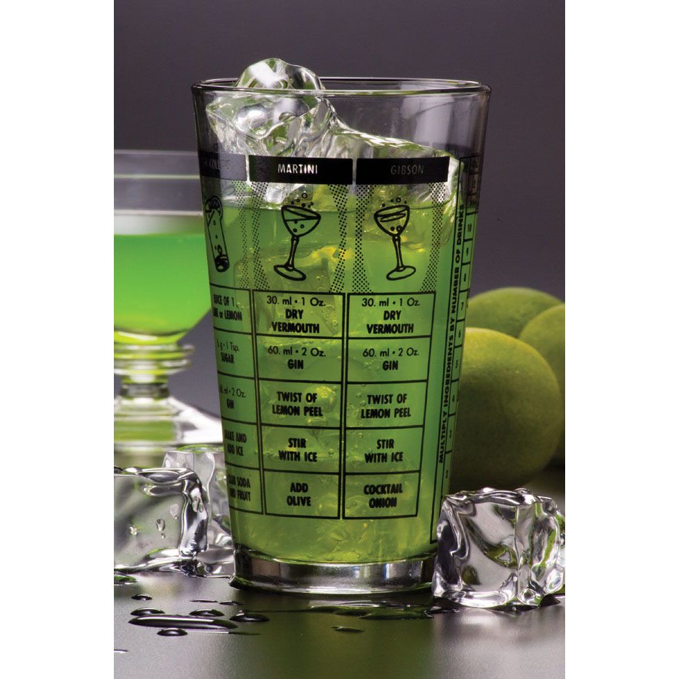 American Metalcraft 16 Oz Mixing Glass with Inscribed Recipes