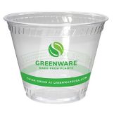Fabri-Kal Greenware 9 Oz. Clear Plastic Compostable Cups