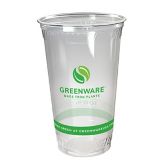 Fabri-Kal Greenware 24 Oz. Clear Plastic Compostable Cups