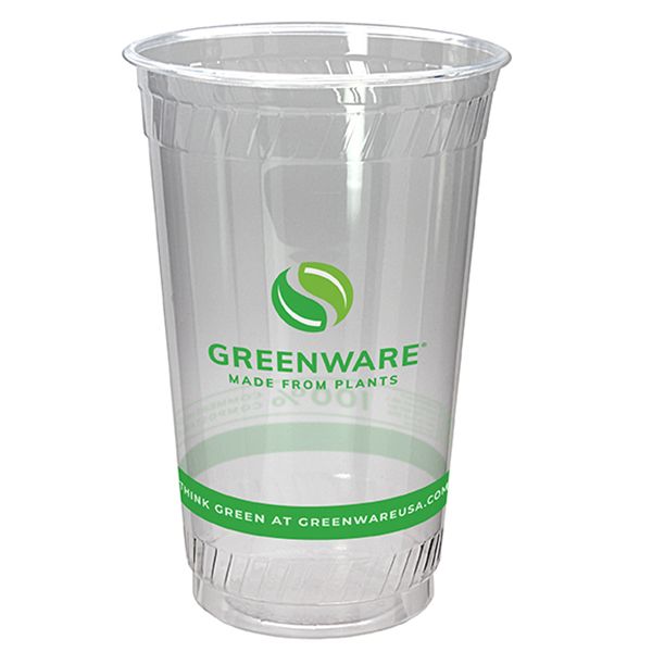 Fabri-Kal Greenware 20 Oz. Clear Plastic Compostable Cups