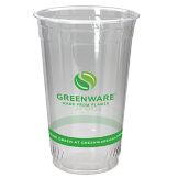 Fabri-Kal Greenware 20 Oz. Clear Plastic Compostable Cups