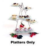 Isinglass Set of 6 Glass Platters for S/S Multi-Level 3D Pyramid Tower