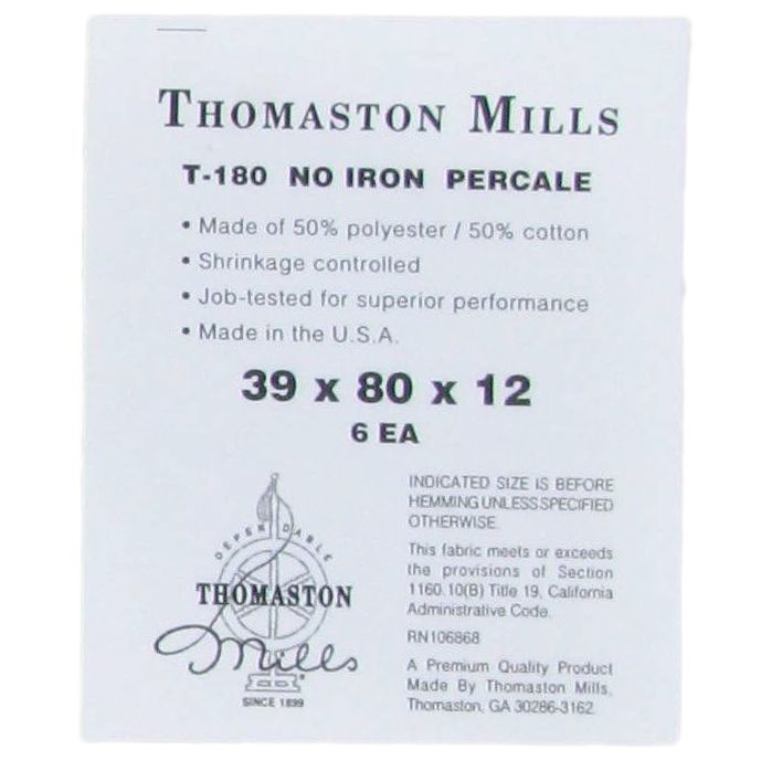 Thomaston Mills Extra Long 39 x 80 Fitted Twin Sheet