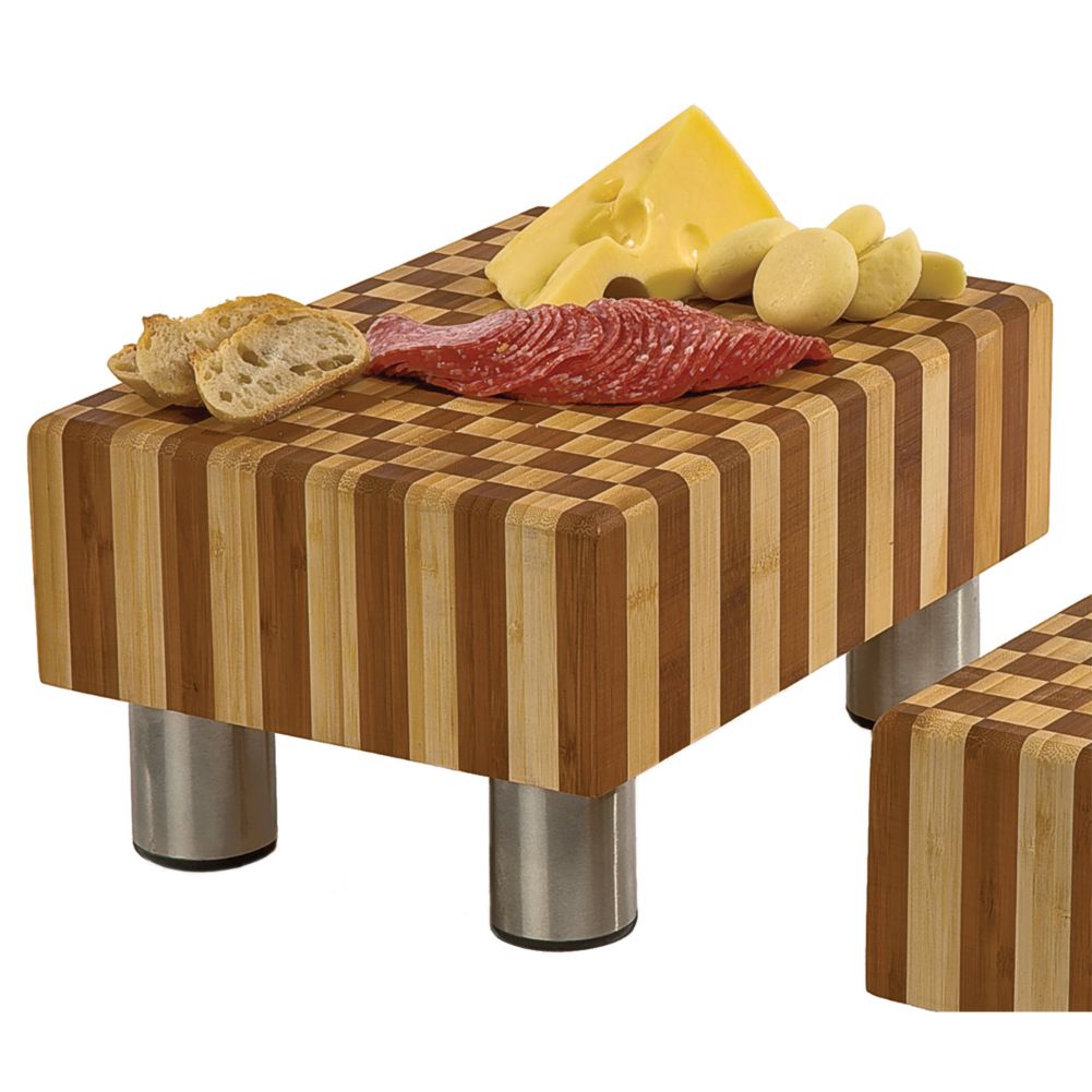 Buffet Euro Checkered Bamboo Butcher Block Display