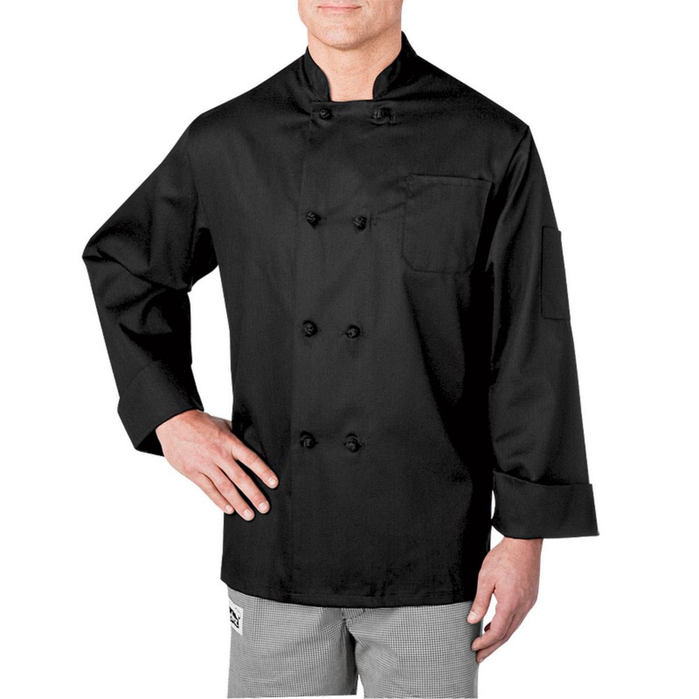 Chefwear&reg; 2XL Black Four-Star Chef Jacket