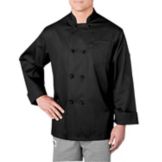 Chefwear&reg; Large Black Four-Star Chef Jacket