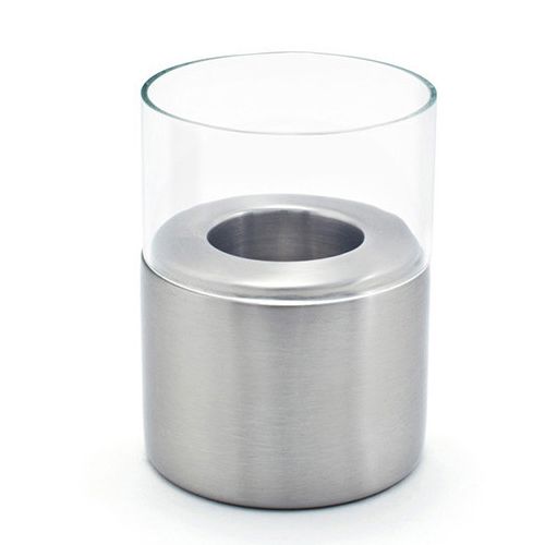 Front of The House 3" Dia x 4.25" Tall Brushed Votive Holder