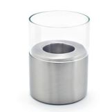 Front of The House 3" Dia x 4.25" Tall Brushed Votive Holder
