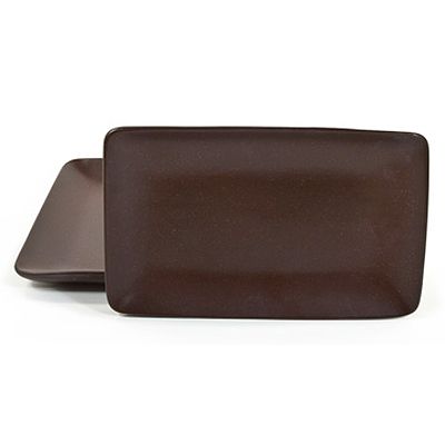 H.F. Coors Matte Brown 6-1/8" x 9-1/8" Rectangle Plate