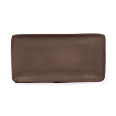 H.F. Coors Matte Chocolate 6-1/4" x 12" Rectangle Plate