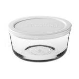 Anchor Hocking 4 Cup Glass Storage Bowl with White Lid