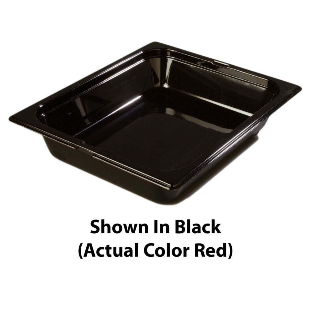 Carlisle&reg; Top Notch&reg; Red Half Size 2-1/2" Deep Food Pan