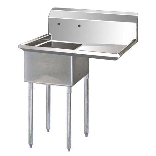 Turbo Air S/S One Compartment Sink with Right Hand Drainboard