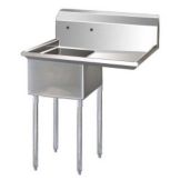 Turbo Air S/S One Compartment Sink with Right Hand Drainboard
