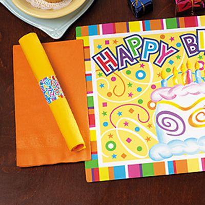 Hoffmaster Happy Birthday Combo Placemat