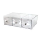 Cal-Mil 19" x 13" Clear 3 Drawer Bread Box Display