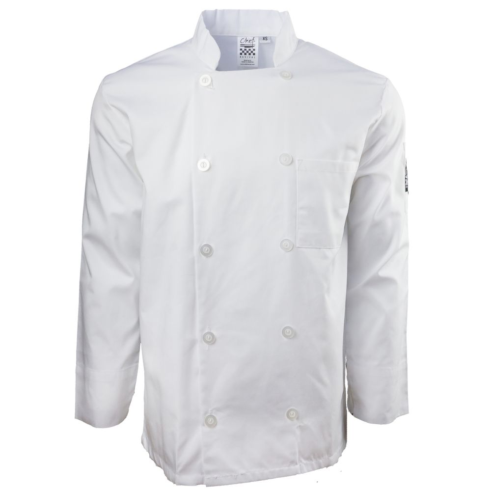 Free S/&H Chefwear Sz L White Regent Chef Jacket 5000 M Knot Buttons Unisex