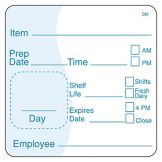 DayMark DissolveMark&trade; 2" x 2" Shelf Life Food Label
