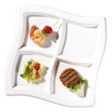 EMI Yoshi&reg; White Plastic 4 Compartment 10" Wave Plate