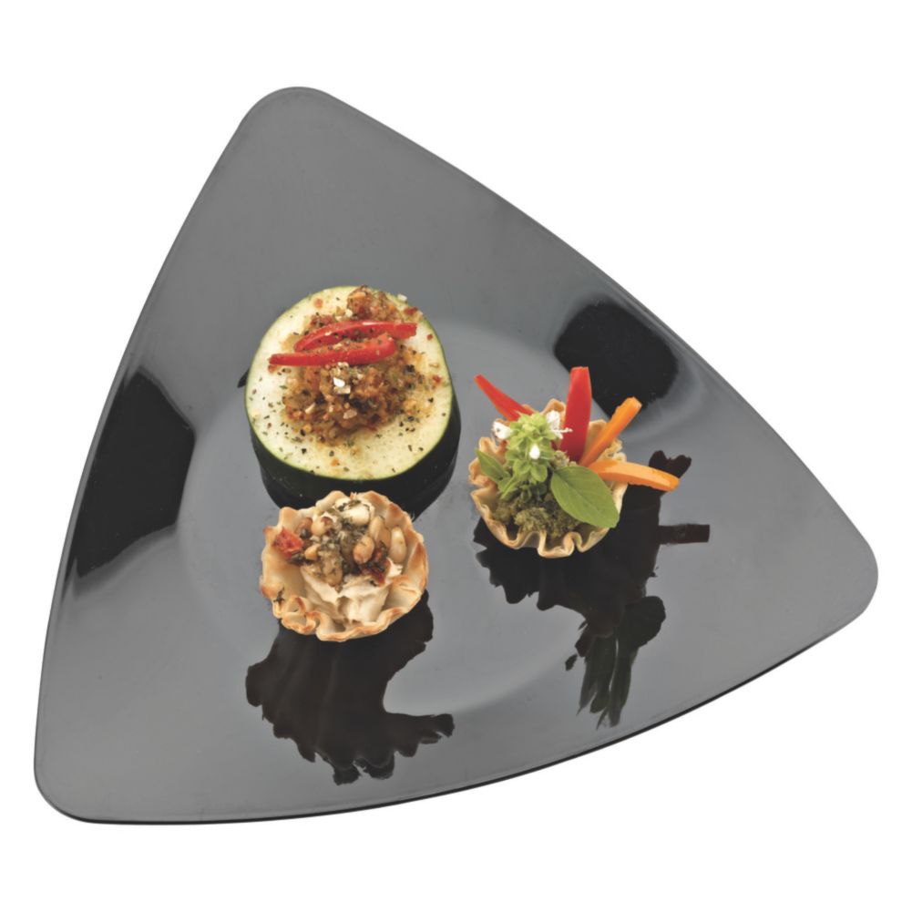 EMI Yoshi&reg; Black Plastic 6" Triangles Plate