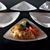 EMI Yoshi&reg; White Plastic 9" Triangles Plate