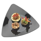 EMI Yoshi&reg; Black Plastic 10" Triangles Plate
